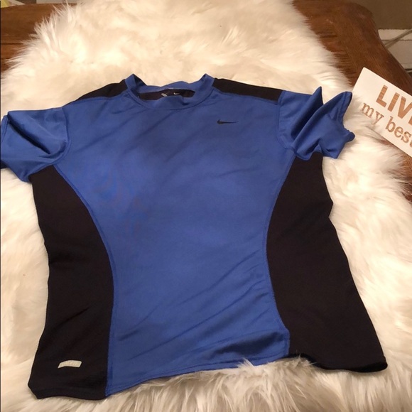 NIKE DRI-FIT ATHLETIC APPAREL WOMEN’S LARGE ROYAL BLUE BLACK - Picture 4 of 6